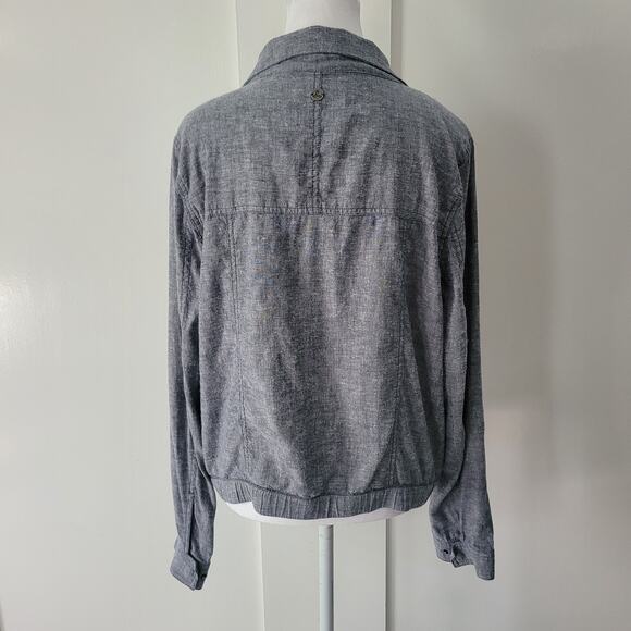 Prana Size L Snider Jacket Gray Lightweight Outdoor Hiking Casual Travel - Picture 3 of 8